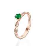 Pierścionek z różowego złota ze szmaragdem AJPZ_038